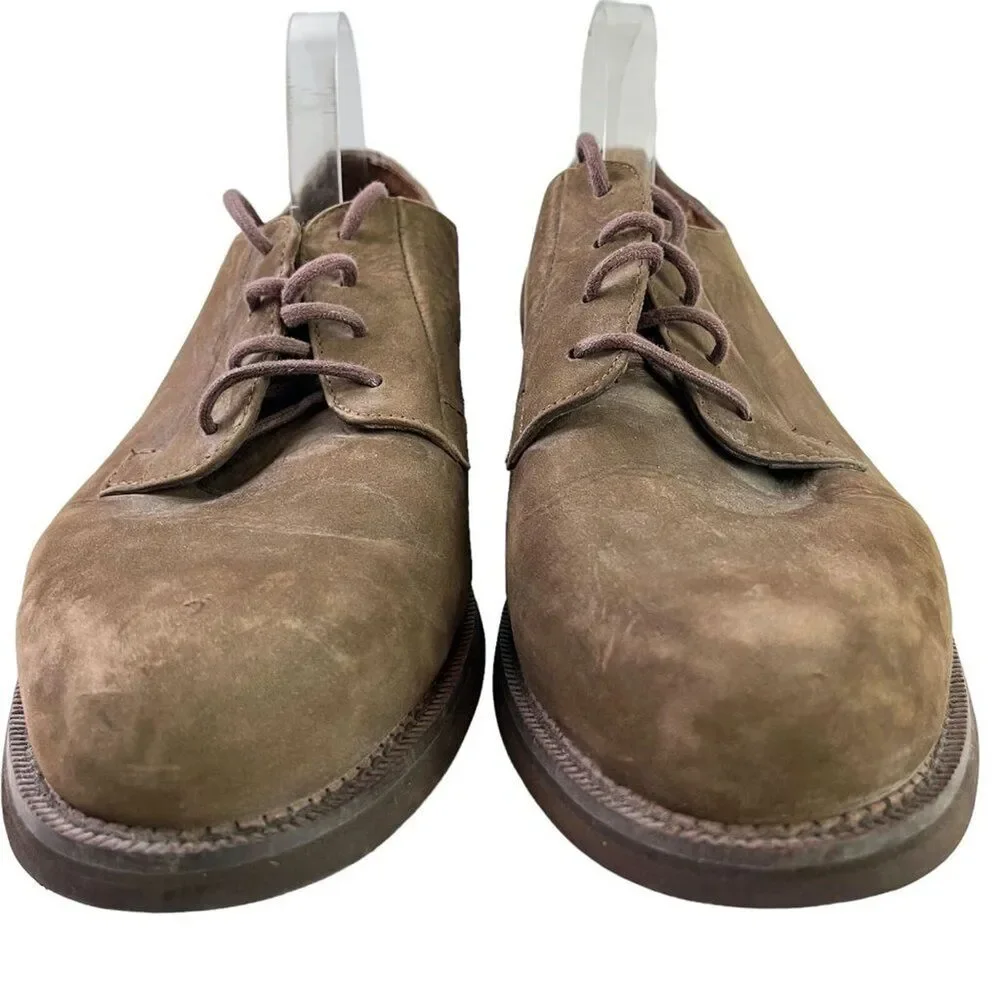 Eddie Bauer Mens Brown Lace UP Oxford Real Leather Casual Shoes Vibram Sole 14